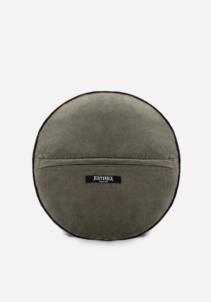 Opora Embroidered Floral Moon Round Cushion