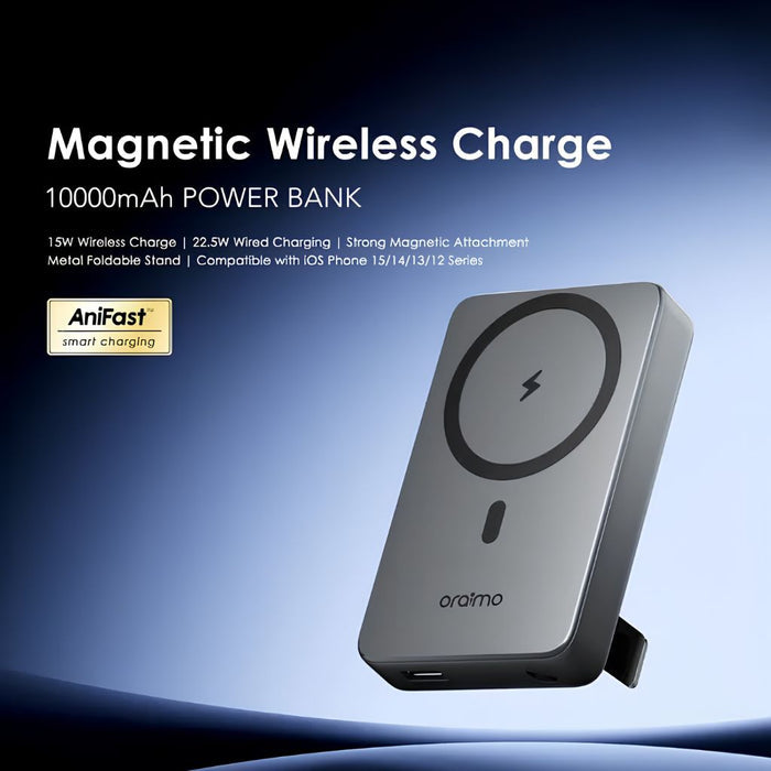 Oraimo MagPower 10000mAh Wireless and Wired Power Bank - Black