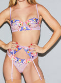 Orchid Embroidery Garter Belt-wisteria-Fleur du Mal