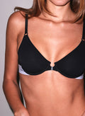 Organic Cotton Demi Bra-black-Fleur du Mal