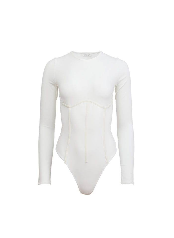 Organic Cotton Long Sleeve T-Shirt Bodysuit-ivory