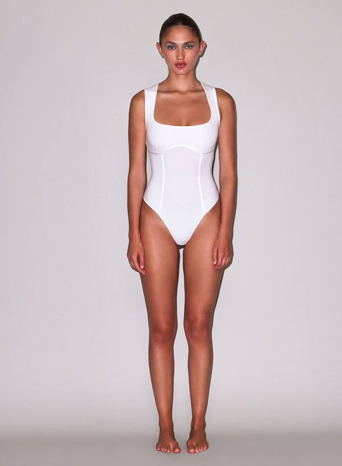 Organic Cotton Scoop Neck Bodysuit-ivory