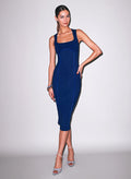 Organic Cotton Scoop Neck Dress-midnight navy-Fleur du Mal