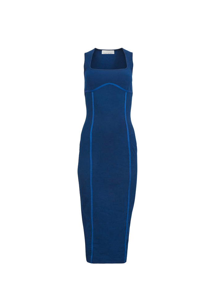 Organic Cotton Scoop Neck Dress-midnight navy