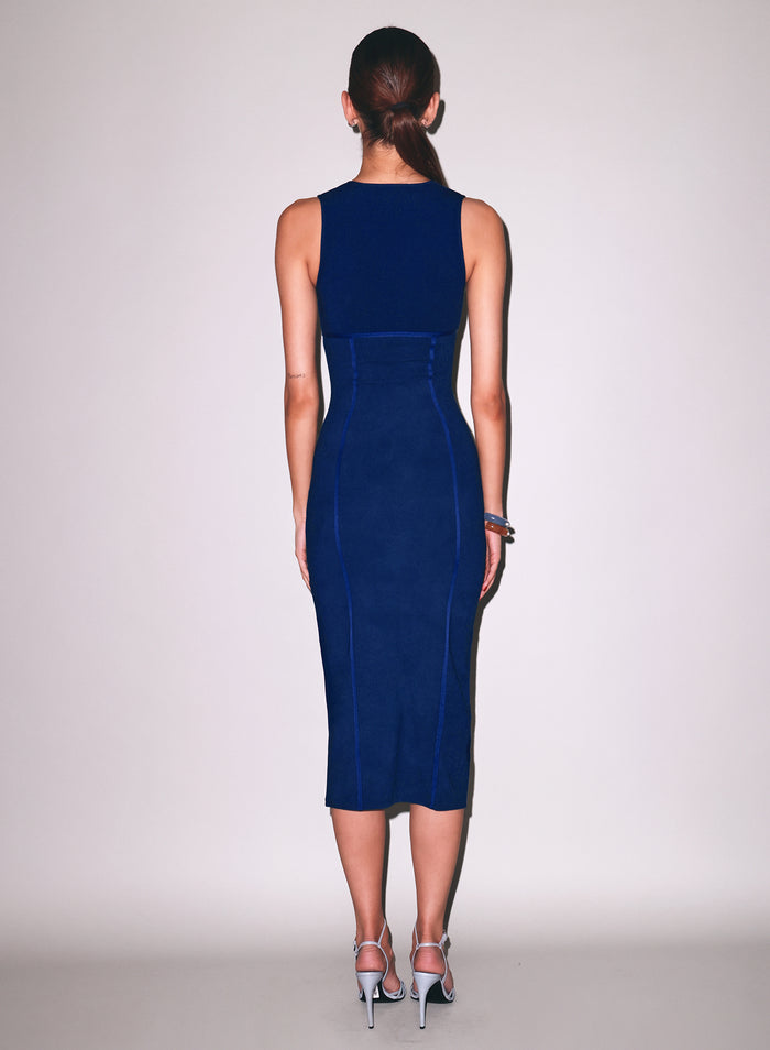 Organic Cotton Scoop Neck Dress-midnight navy