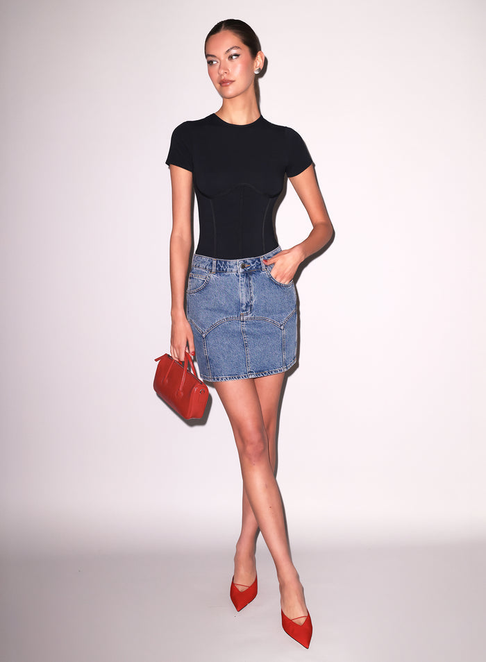 Organic Cotton T-Shirt Bodysuit-black