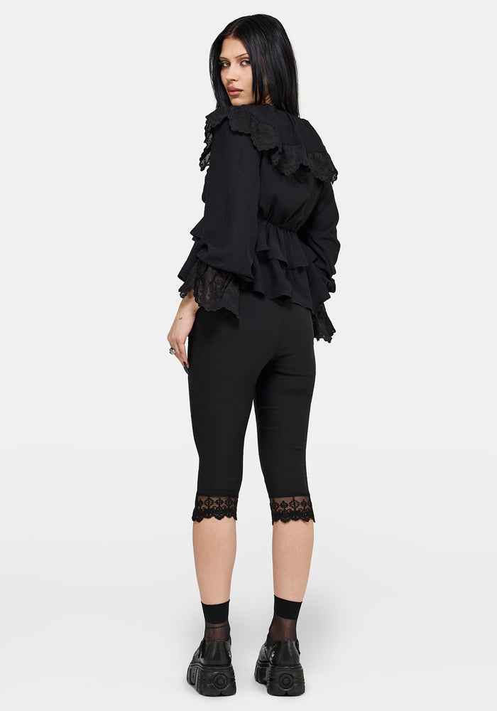 Ottie Ruffle Neck Tie Front Blouse US 2