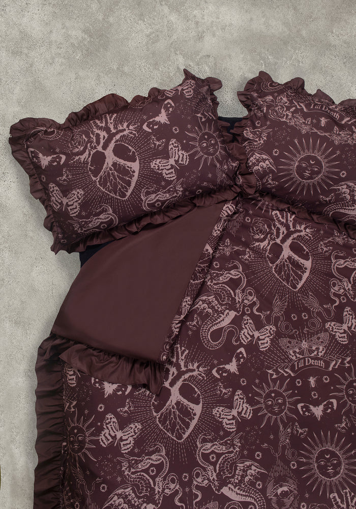 Paramour Frilled Edge Tattoo Print Bedding Set (US King)