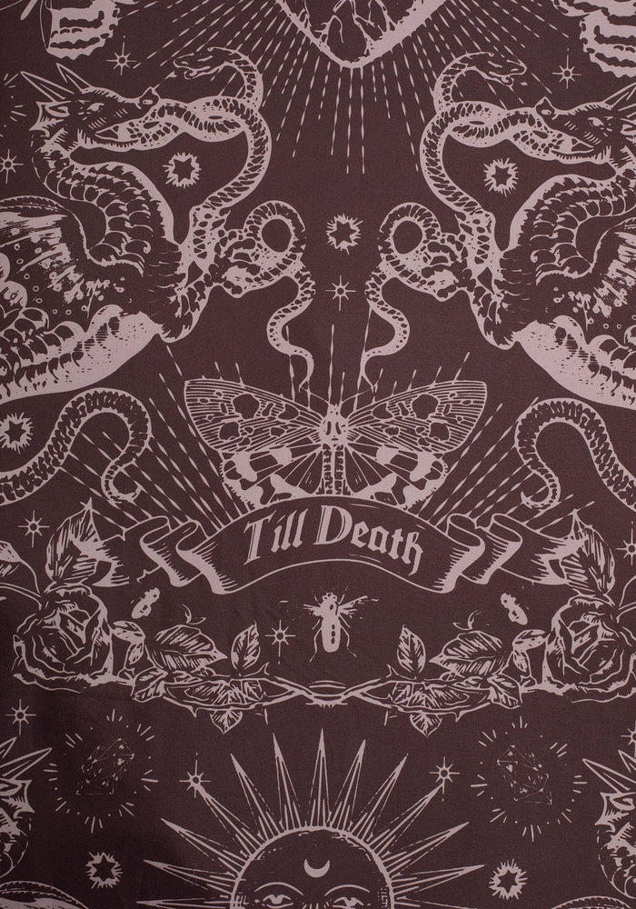 Paramour Frilled Edge Tattoo Print Bedding Set (US King)
