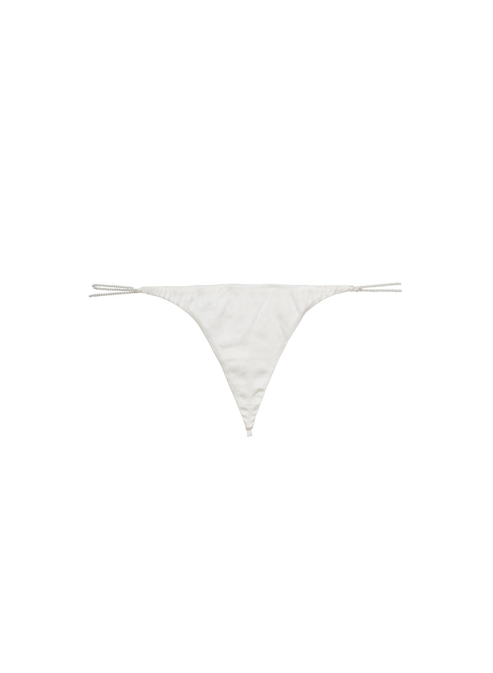 Pearl Luxe V-String-ivory-Fleur du Mal-flat