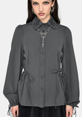 Penny Pinstripe Charcoal Tie Side Shirt