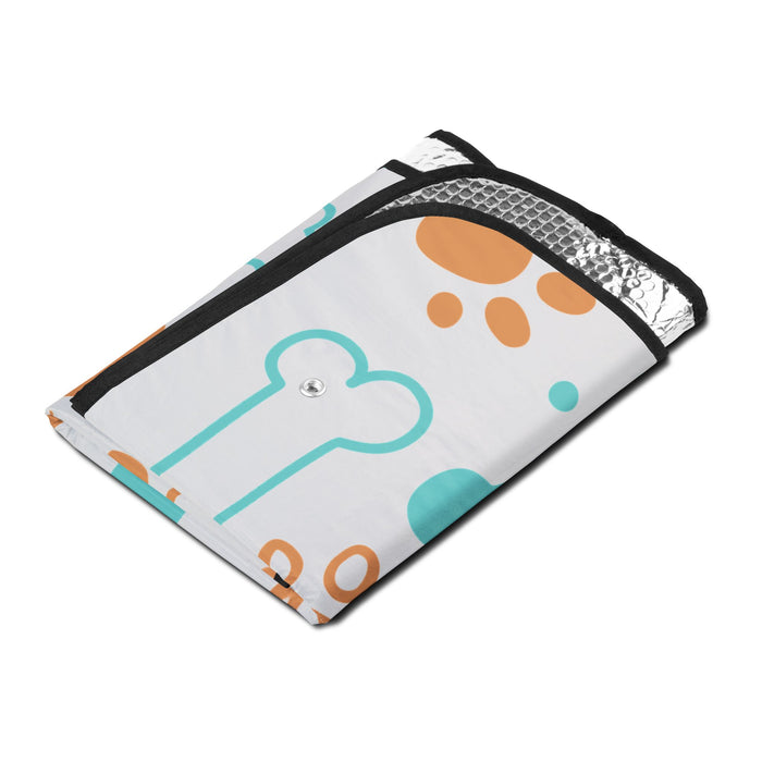 Personalized Dog Photo Car Sun Shade — Custom Pet Windshield Cover with Bones & Paw Print Design
