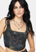Phoenix Dragon Velour Corset