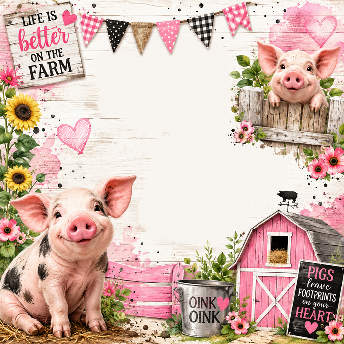 Pigs on the Farm Scrapbook Kit
