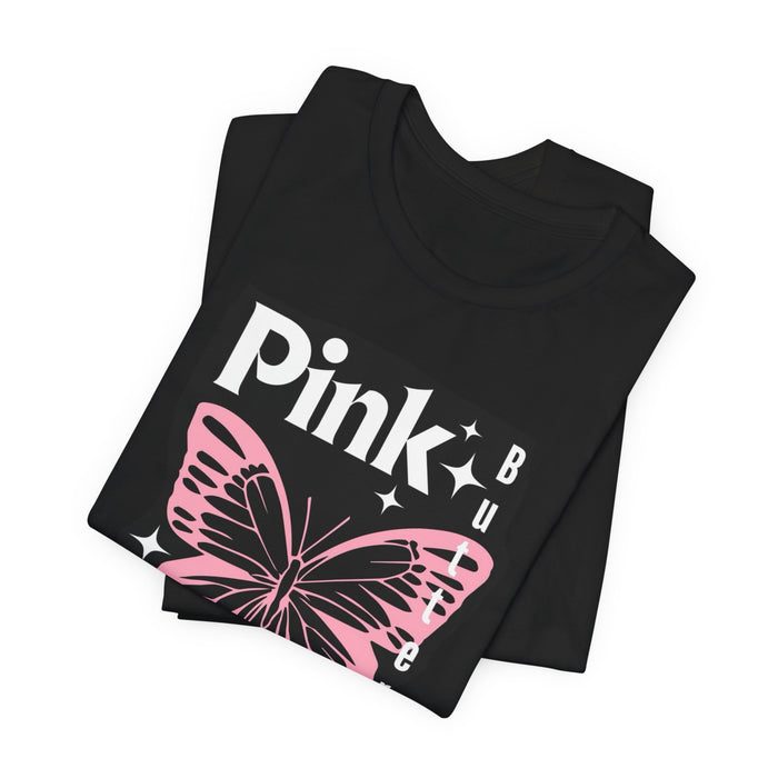 Pink Butterfly Tee — Retro Pink Butterfly Graphic T-Shirt