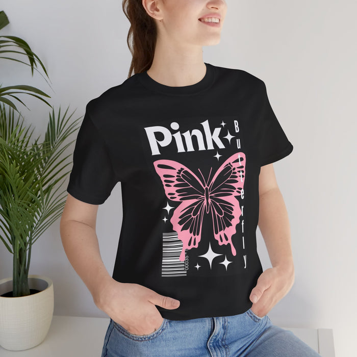 Pink Butterfly Tee — Retro Pink Butterfly Graphic T-Shirt