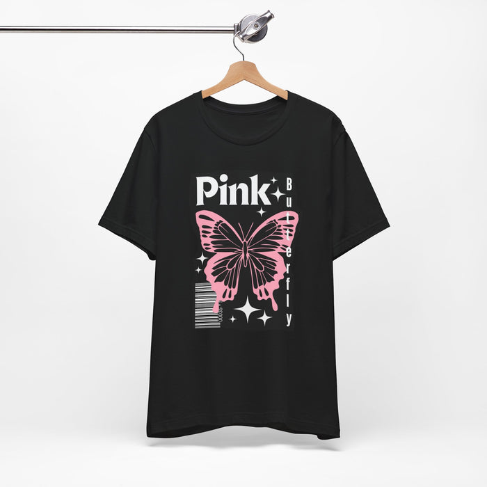 Pink Butterfly Tee — Retro Pink Butterfly Graphic T-Shirt