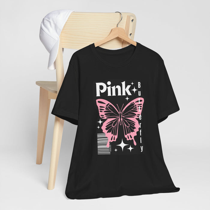 Pink Butterfly Tee — Retro Pink Butterfly Graphic T-Shirt