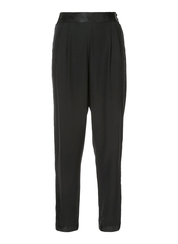 Pleated Tuxedo Pant-black-flat