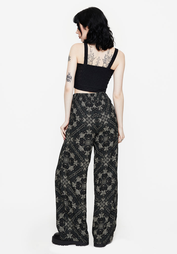 Poem Moth Printed Wide Leg Trouser UK10