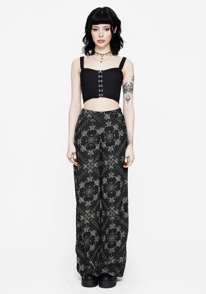 Poem Moth Printed Wide Leg Trouser UK10