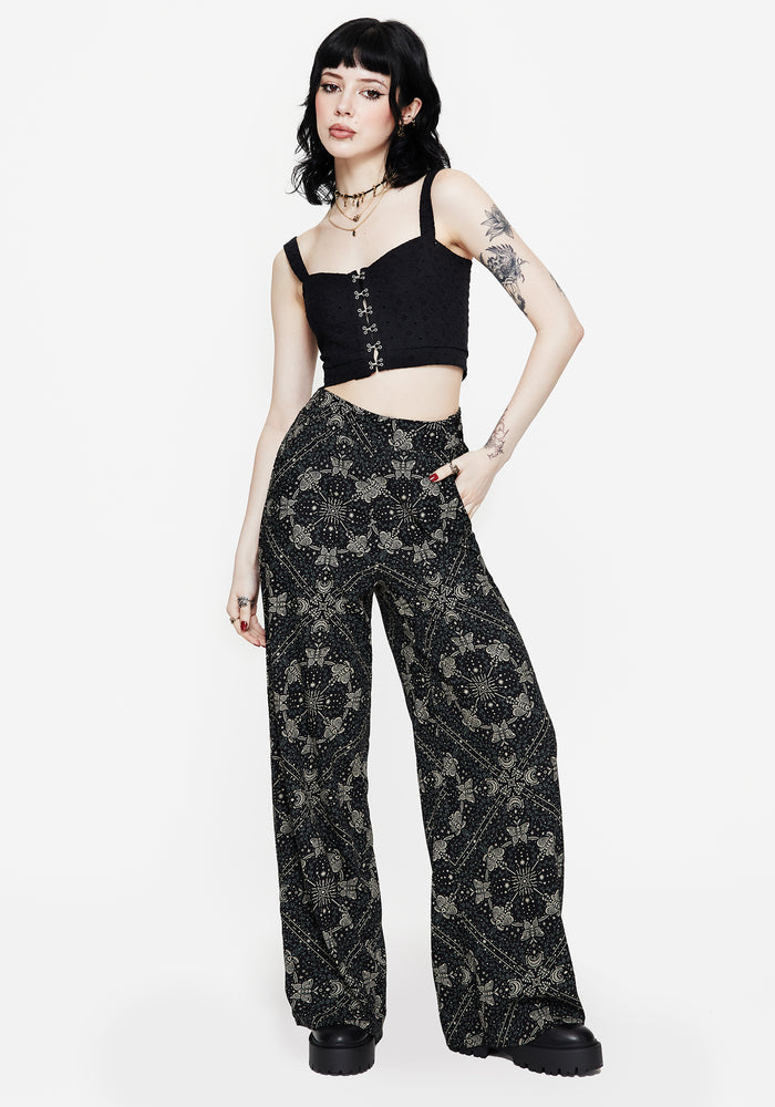 Poem Moth Printed Wide Leg Trouser UK10