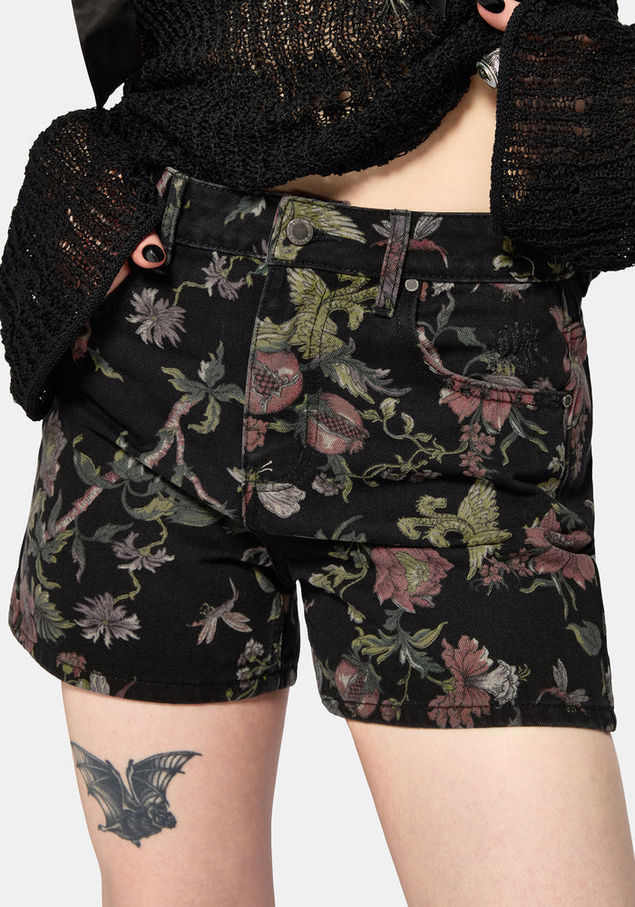Poison Eden Print Denim Short 24" / US 2