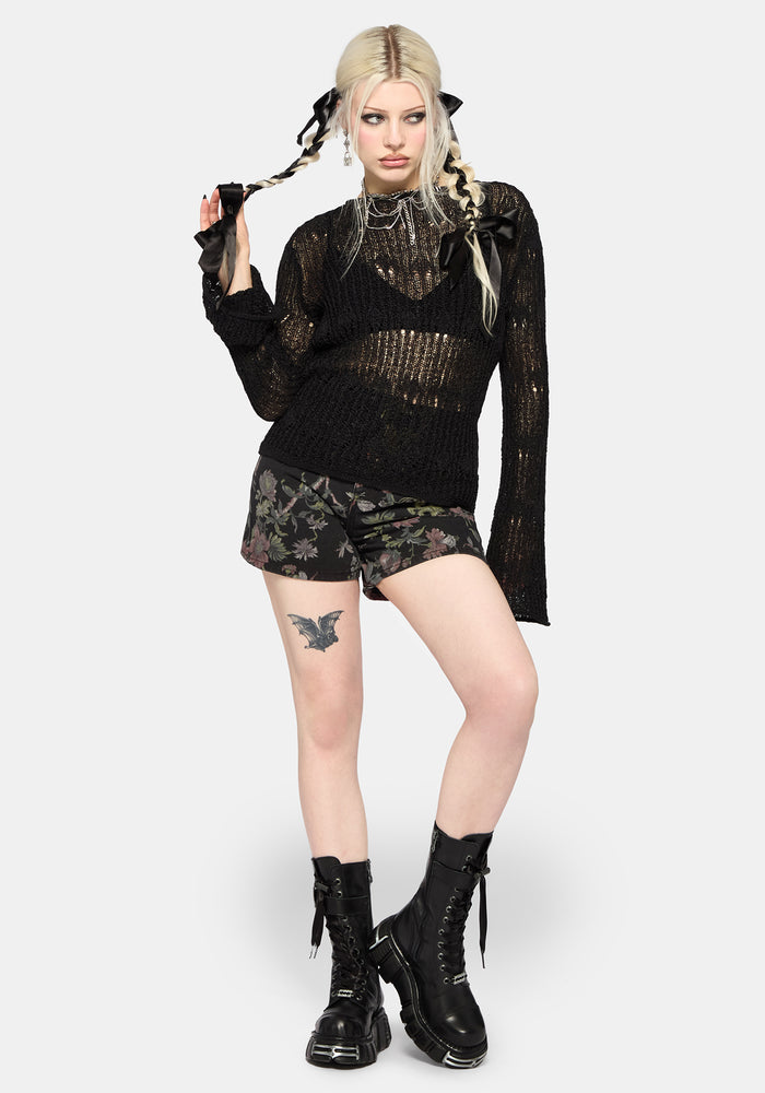 Poison Eden Print Denim Short 24" / US 2