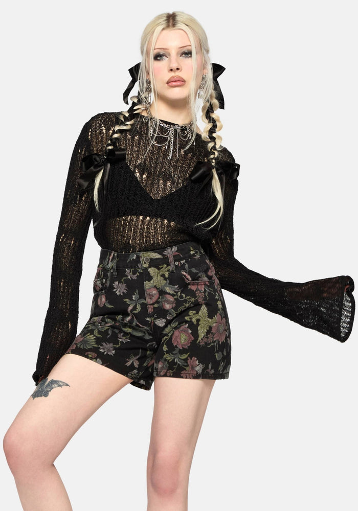 Poison Eden Print Denim Short 24" / US 2