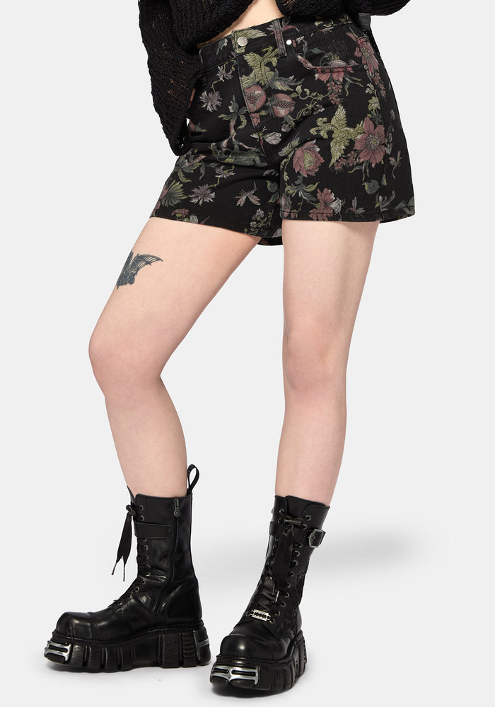 Poison Eden Print Denim Short 24" / US 2
