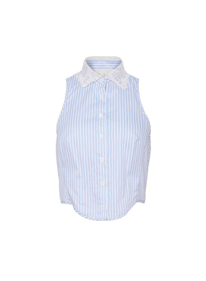 Poplin Bib Top-east hampton stripe