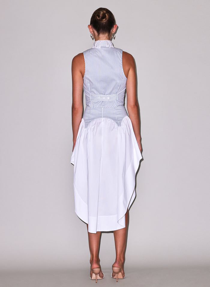 Poplin Bib Top-east hampton stripe
