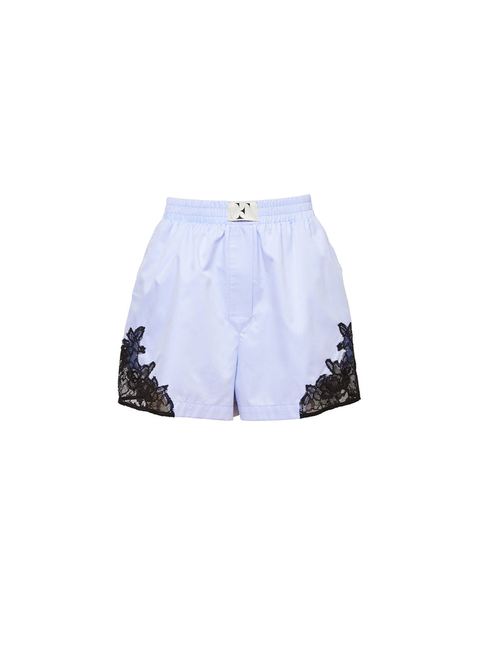Poplin Boxer Short-ice blue-flat