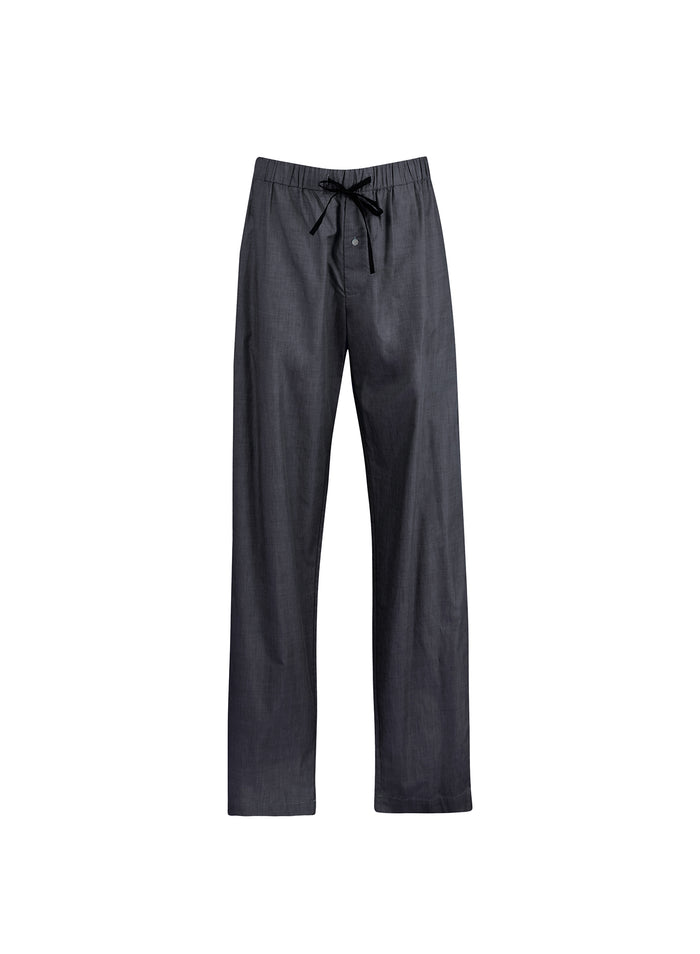 Poplin PJ Pant-black smoke-flat