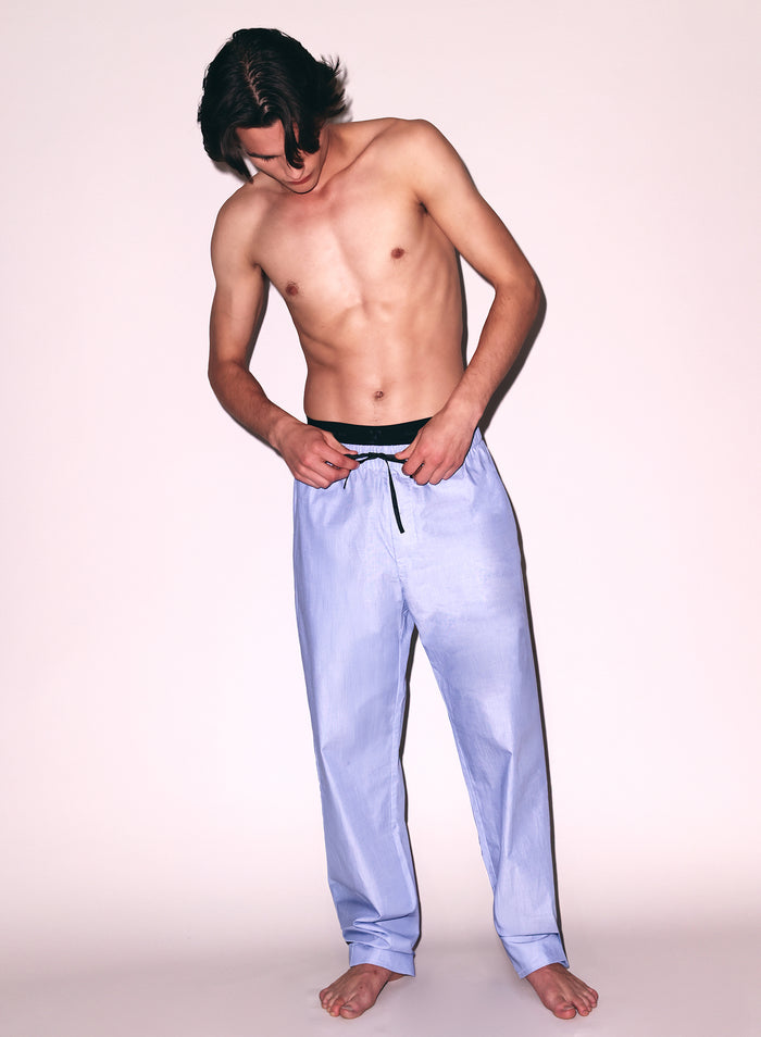 Poplin PJ Pant-pacific blue-flat