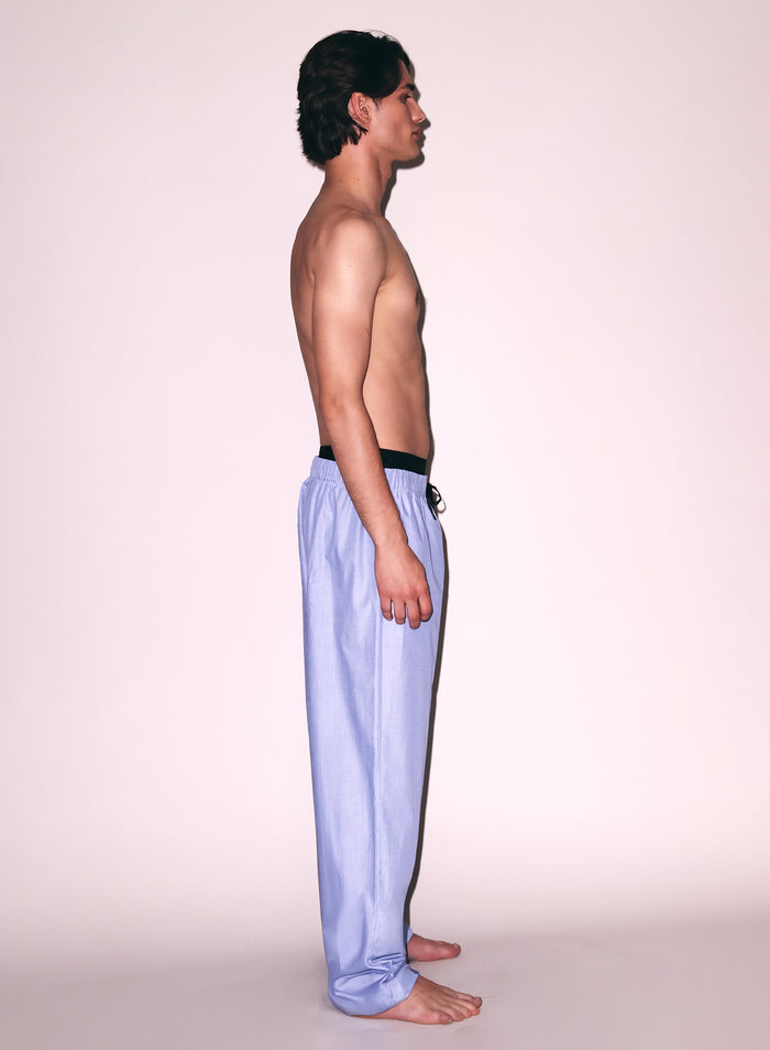 Poplin PJ Pant-pacific blue