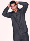 Poplin PJ Top-black smoke-Fleur du Mal