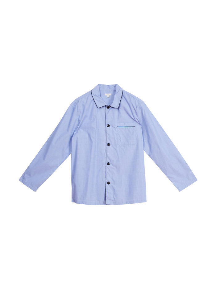 Poplin PJ Top-pacific blue