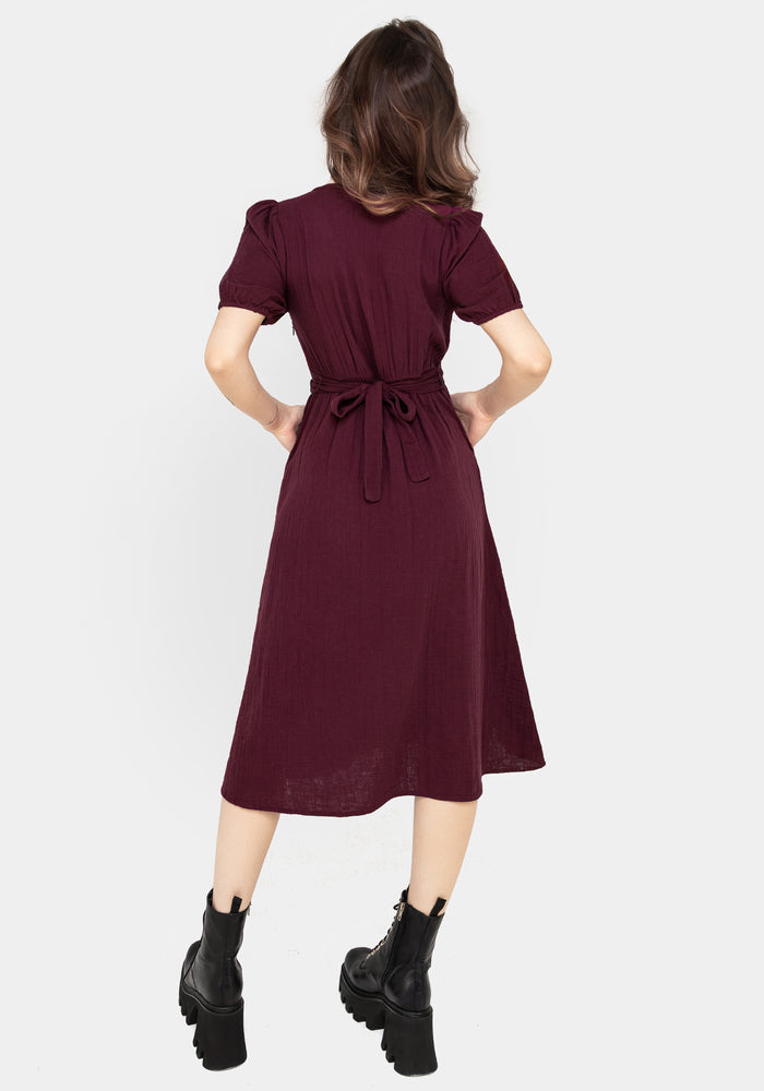Poultice Embroidered Cotton Midi Dress
