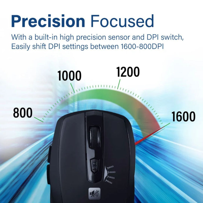 Promate Breeze Silent Switch Wireless Mouse - Black