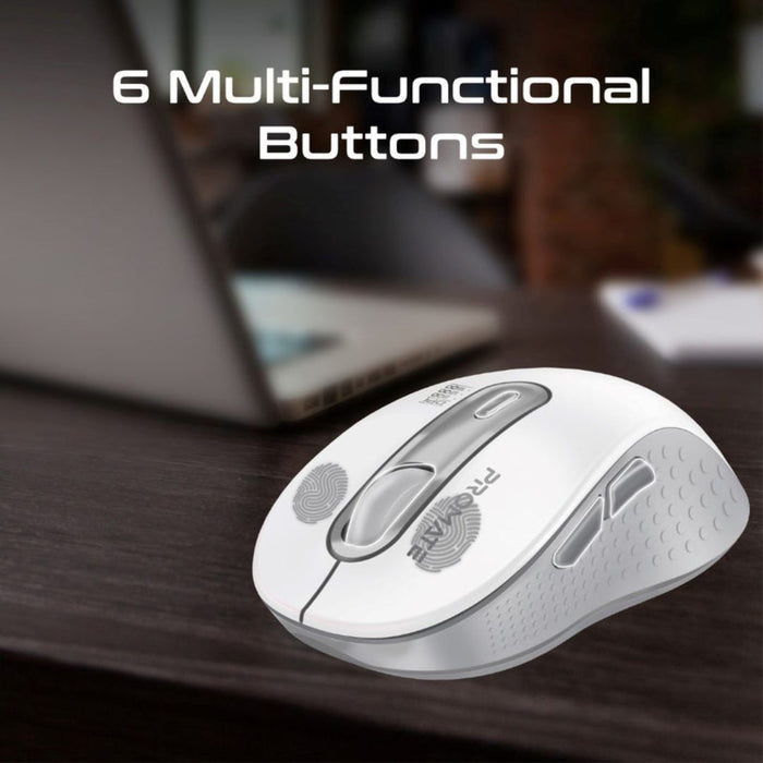 Promate Ken Dual Mode Wireless Mouse - White