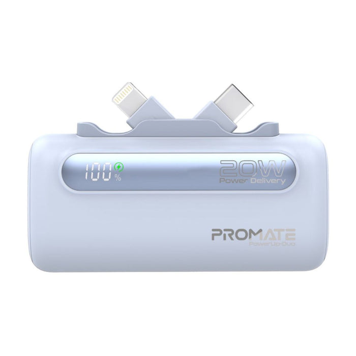 Promate PowerUp-Duo Power Bank 5000mAh, 20W - Blue