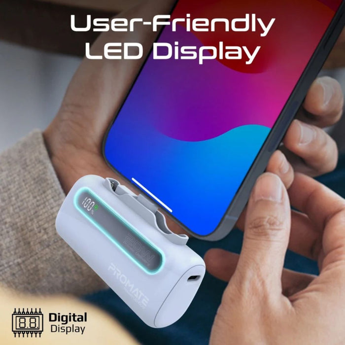 Promate PowerUp-Duo Power Bank 5000mAh, 20W - Blue