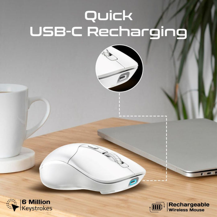 Promate Samo Dual Mode Wireless Mouse - White