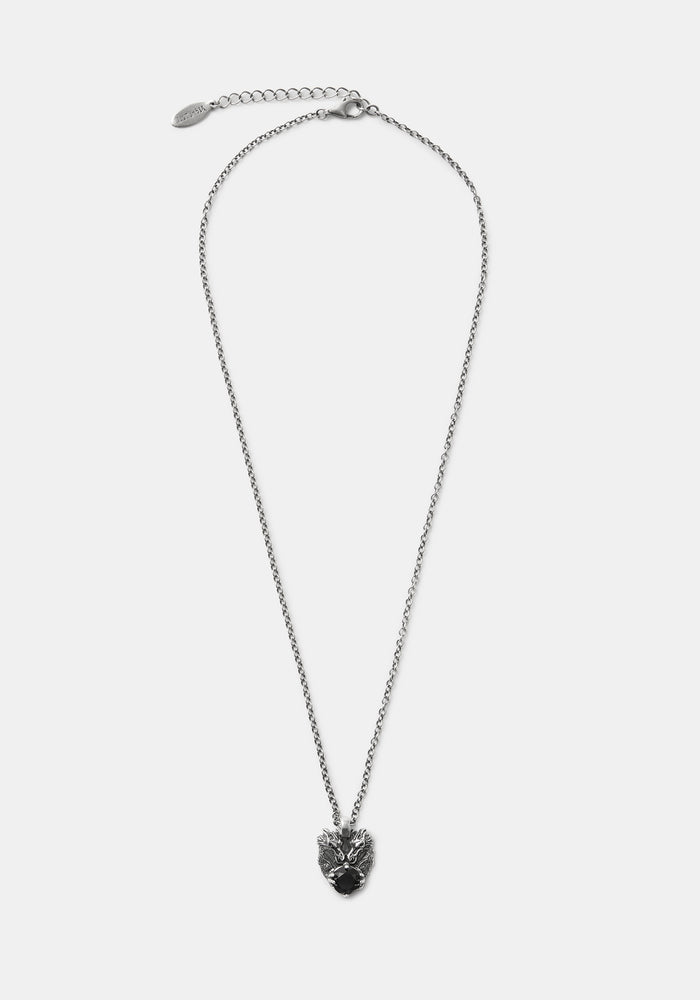 Querida Sterling Silver Black Spinel Dragon Pendant
