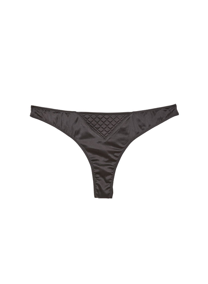 Quilted Luxe Thong-black-flat