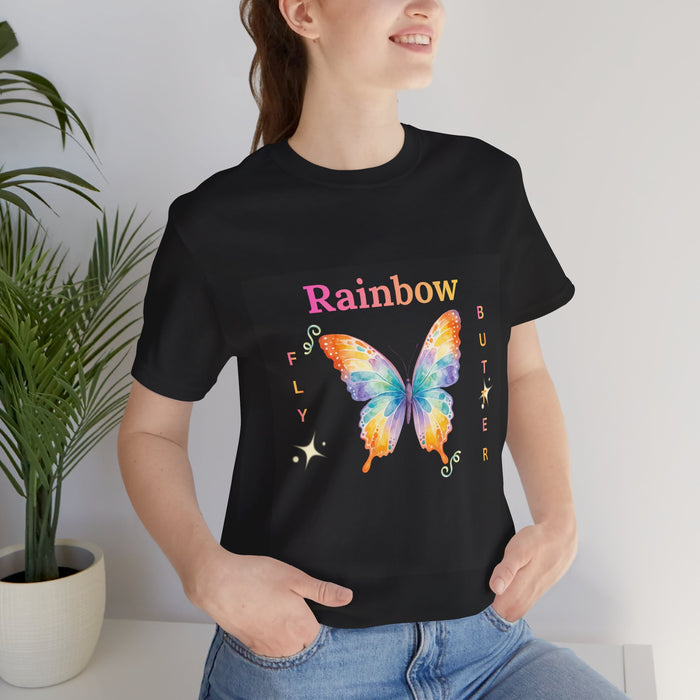 Rainbow Butterfly Tee — Colorful Butterfly Graphic T-Shirt