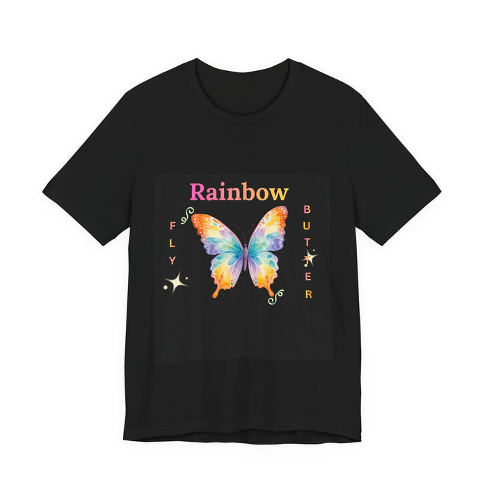 Rainbow Butterfly Tee — Colorful Butterfly Graphic T-Shirt