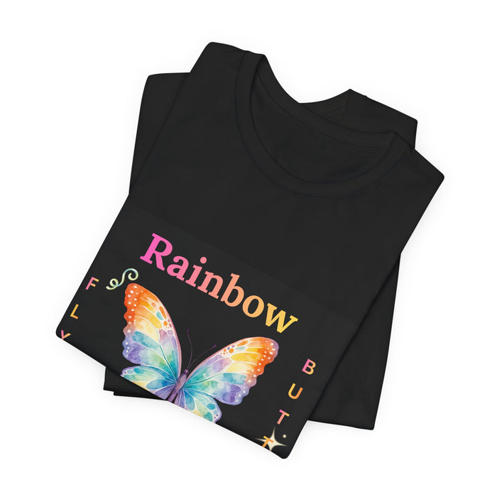 Rainbow Butterfly Tee — Colorful Butterfly Graphic T-Shirt