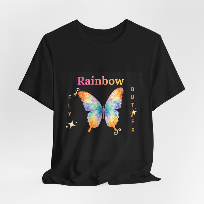 Rainbow Butterfly Tee — Colorful Butterfly Graphic T-Shirt